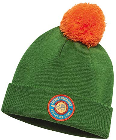 Stihl 4204400002 Beanie Strickmütze Adventure Grün mit orangener Bommel
