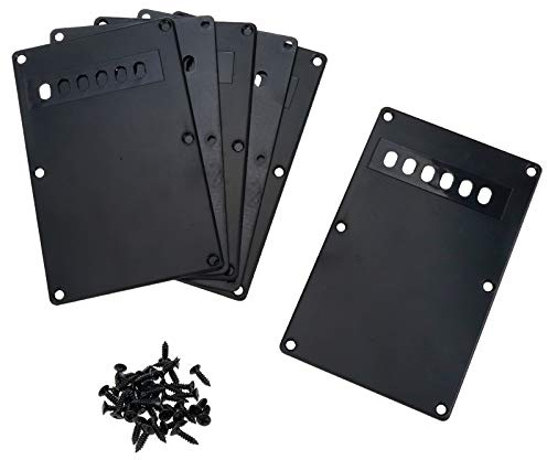 FarBoat 6Pcs Guitar Back Plate Tremolo Cavity Cover Backplate ABS Compatible with Stratocaster ST SQ Guitars with Screws