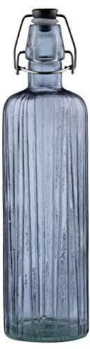 BITZ Kusintha Glasflasche, Glaskaraffe, Höhe 30 cm, 0,75 Liter, Blau
