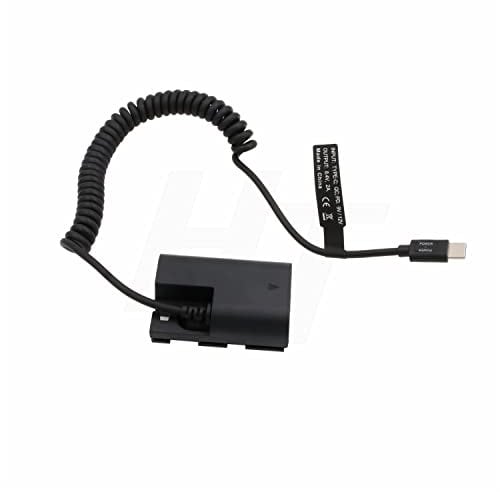 HangTon Power Bank PD QC USB Type C to LP-E6N Dummy Battery for Canon EOS R5 R5C R6 5D3 7D II BMPCC 4K Camera, Zacuto EVF