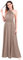Abendkleid Lang Damen Elegant Rückenfreies Multiway Bandage Wickelkleid Festlich Hochzeitskleid Brautkleid Brautjungfernkleider Cocktailkleid Weihnachten Silvester Partykleid Ballkleid Hellbraun M