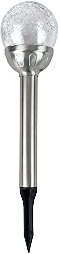 Bestlivings LED Solarlampe (ca. 34cm) Erdspieß, LED-Lampe inkl. Kristall/Bruchglas Optik Kugel 8cm Durchmesser - Solarleuchte