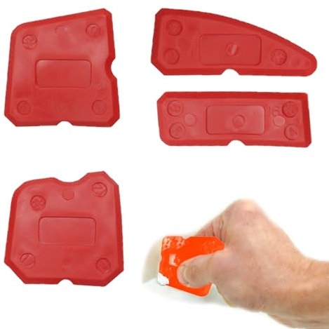 BNFGD 4pcs Portable Red Sealant Finishing Tool, Silicone Smoothing Tool Silicone Sealant Caulking Tool Kit, Sealant Remover Smoother Mastic Tool Suitable for Kitchen Bathroom Home Floor