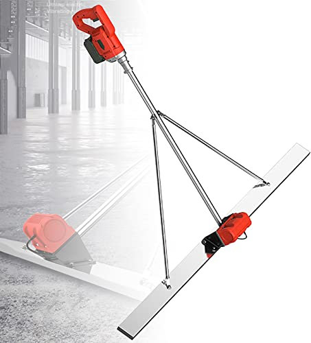 Herramienta vibradora de acabado de hormigón con regla de energía eléctrica de 6000 RPM, regla de nivelación de superficie de cemento de regla inalámbrica con cuchilla de 150 CM con raspador para