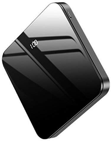Booso Mini Batterie Externe Portable, Batterie Externe Ultra-Mince Plein éCran 5000 MAh (Recharge) Noire