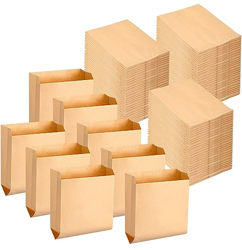 Waxed Kraft Feminine Hygiene Liner Bag, Business Restroom Bathroom Personal Dispensers 7.5 x 10 Waste Receptacle Paper Liners, Sanitary Napkin Disposal Bags, Kraft Bag (100 Pcs)