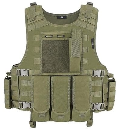 ACEXIER Molle Airsoft Taktische Weste Platte Träger Swat Angeln Jagd Paintball Weste Militär Armee Rüstung Polizei (Green)