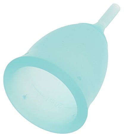 Tiuimk FDA genehmigte wiederverwendbare Silikon Frauen Feminine Hygiene Menstruationstasse L Blau