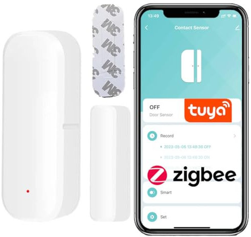 Sone Smart One Zigbee Fensterkontakt & Türsensor – Smart Home Sensor kompatibel mit TUYA, SMART Life, Alexa, Zigbee2MQTT – Alarm, Batterie 2X AAA, einfache Montage, kompakt & zuverlässig
