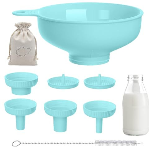 Fukamou Wide Mouth Versatile Funnel | Canning Funnels for Kitchen Use,Food Grade Cooking Canning Funnel with Multiple Sizes Spouts for Wide and Regular Mason Jars