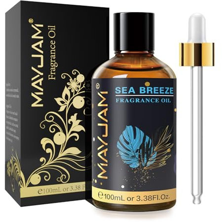 MAYJAM Fragrance Oil, 100ML Sea Breeze Aromatherapy Oil, with Glass Dropper, Diffuser Oil for Making Candle, Soap, Bath Bombs