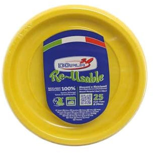 TEKHOME Piatti Plastica frutta,25/50/75/100/125/150 Pezzi piatti plastica colorati lavabili e riutilizzabili Rotondi per Compleanno,Festa, Matrimonio,Fai da Te Fatti a Mano (GIALLO, 150)