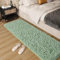FALARK Weicher grüner Läufer für Schlafzimmer, 60 x 122 cm, Bettvorleger, Plüsch, flauschig, moderner Teppich, Teppich für Wohnzimmer, Mädchen, Kinderzimmer, Heimdekoration, Grün