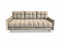 Meble Ares Stilvolles Sofa 3-Sitzer Rocco Mit Schlaffunktion und Bettkasten - Praktisches Ausziehbares Schlafsofa Mit Gesteppten Seiten - Weiße Füße, Velours - Beige