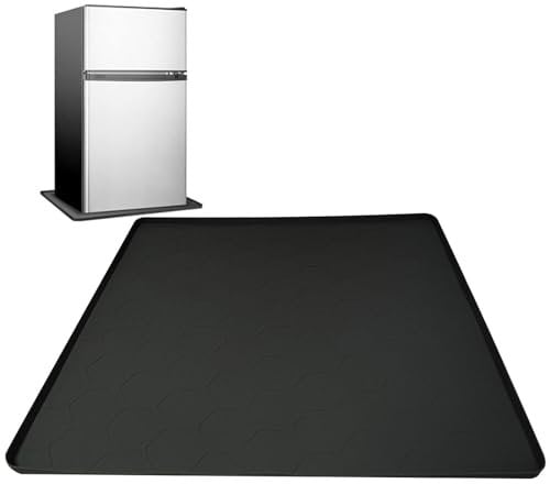 Fridge Floor Mat - Fridge Silicone Mat, Slip Resistant Refrigerator Mat | Refrigerator Floor Protector Mat with Raised Edge, Drip Tray Pan Silicone Mat for Small Fridge, 60x60x2cm