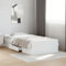 Faroom Bett mit Stauraum 100x200 cm Einzelbett mit Schubkästen Holzbett Stauraumbett Kinderbett Jugendzimmer Kojenbett Bettrahmen mit Lattenrost Weiß
