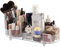 Make Up Kosmetik Organizer, Skincare Organizer Schminktisch 360° Drehbar und Fach 2-in-1, Makeup Organizers Zur Aufbewahrung von Kosmetika, Hautpflegeprodukten, Pinsel, usw- Transparent