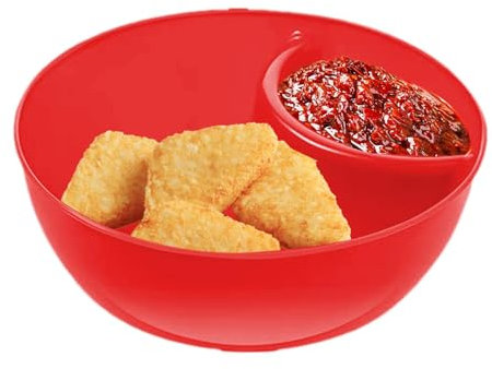 Bols à frites et à trempettes – Plat de service à céréales divisé anti-trempage | Bols à de 15 x 5 cm, 2 plats de service anti-trempage divisés, assiette empilable avec section de trempage,