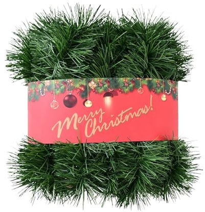 Tannengirlande in Naturgetreuer Optik - 2/4/6/8 m - Künstliche Tannengirlande mit Metalldraht- Weihnachtsgirlande Dekogirlande Weihnachten - Innen- und Aussenbereich (M - 4m)