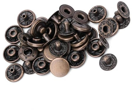Druckknopf-Set, 50 Sets Robustes Leder-Druckknopf-Set, 50 Set Druckknöpfe aus Reinem Messing, Runde Knöpfe, Stoff, Gepäckdekorationszubehör (#5)
