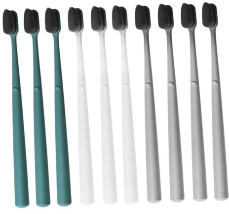 IWOWHERO 10stücke Nylonseide Zahnbürsten Teiliges Mit Weichen Borsten Für Erwachsene Tragbare Einzelverpackung Zufällige Farben Für Reisen Und Tägliche Zahnpflege