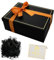 Geschenkbox Geschenkbox mit Deckel 25 x 18 x 8,5 cm, Rechteckige Geschenkverpackung Geburtstag mit Schleife Geschenkkarton mit Deckel für Hochzeit Geburtstag Weihnachten (Schwarz)