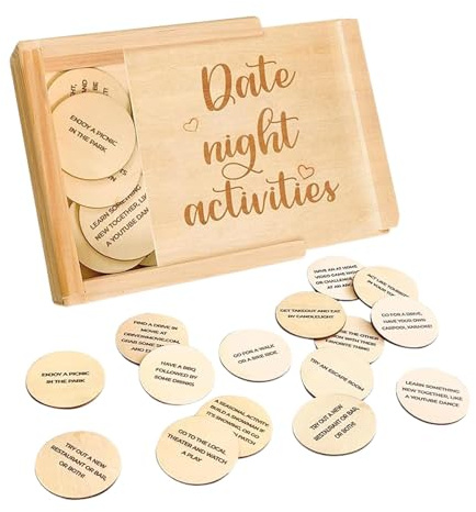 Date Night Spiele für Erwachsene | Holz 52 Paare Spiele Ideen für Nächte | Datum Idee Box, Heiratsdatum Nachtbox, Hochzeit Andenken, romantisch für Paare