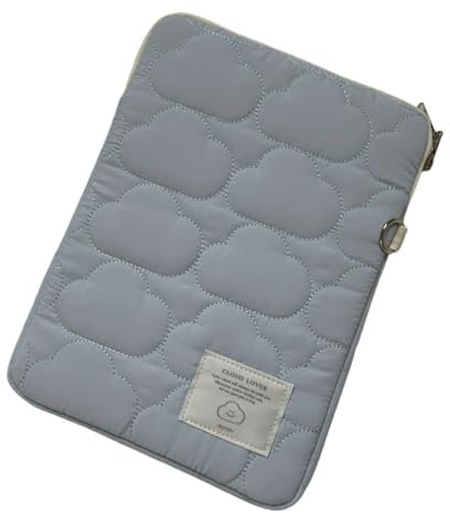 RARITYUS 11-14 Inch Soft Quilted Laptop Sleeve Bag iPad Protective Case Cute Cloud Tablet Cover Notebook Storage Bag for Women Girls