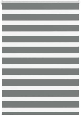 vidaXL Zebra Blind Dark Grey 115x100 cm Fabric Width 110.9 cm Polyester