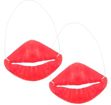 Garneck Dicke Lippen Scherzartikel - Lustiges Lippen Kostüm Für Fasching Und Karneval - 2 Stück Perfekt Für Maskerade Und Verkleidungen Originelle Party Requisiten