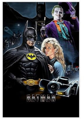 bshyrjc Batman (1989) Leinwand-Poster, Schlafzimmer, Dekoration, Landschaft, Büro, Raumdekoration, Geschenk, 30 x 45 cm