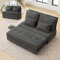 DRIXNO Modernes Design: Doppelsofa, Klappbares Schlafsofa, Chenille-Stoff, Dicke Kissen, Ausziehbare Aufbewahrungsbox.,Gray