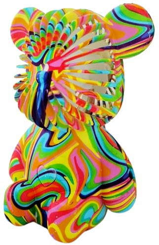 Credelin Cute Bear Fan Portable, Handheld Mini Fan with 3 Speeds, Small Rechargeable Cordless Battery Powered Personal for Travel, Kids, Adults (Sitting Gold)