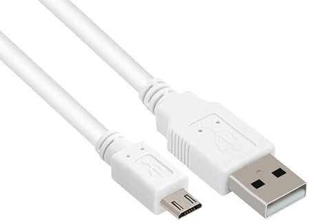 BIGtec 1m micro USB Kabel USB-A auf Mico-B-USB 2.0-Kabel Datenkabel Ladekabel Handy Smartphone Tablet weiß kompatibel mit einigen Samsung Huawei Nexus Modellen Kindle Xbox PS4 Power-bank