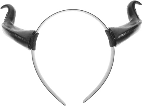 VILLFUL Ox Horn Haarreif Kunststoff Hörner Kopfschmuck Party Accessoire Unisex Strapazierfähig Komfortabel für Halloween Karneval Cosplay Fest