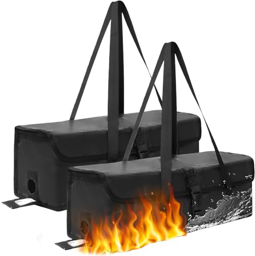 2 Stück E-Bike Akkutaschen 49 x 16 x 16cm, Feuerfest bis 2300 °C, Wasserdicht Explosionsgeschützt, 6 Lagen Feuerfest, Ebike akku Schutzhülle Großraum Sicherheitstaschen für Lagerung Transport