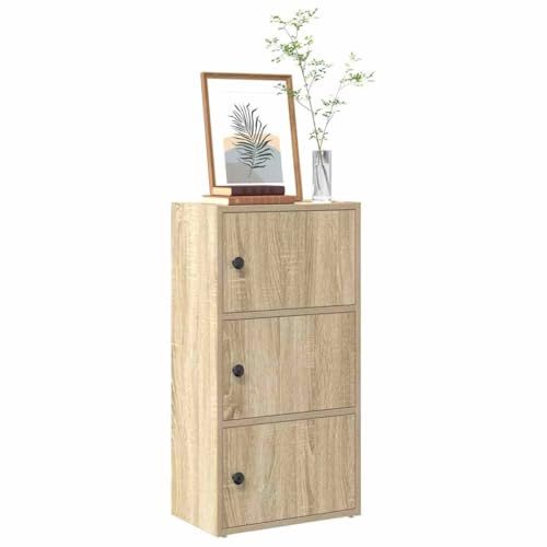 ULUYYUC Bibliothèque Sonoma 40x24x77 cm en Bois d'ingénierie chêne Sonoma, étagère de Rangement compacte avec Porte réversible, Facile d'entretien, Design Moderne pour Salon Bureau Chambre