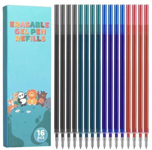 Thboxes 16 Radierbare Ersatzminen 0,7 mm für Legami Gelstifte, 4 Farben | Radierbare Gelminen, 16er Set In 4 Farben, Flüssiges Schreiben, Schnelltrocknend, Ca. 185 M Schreiblänge
