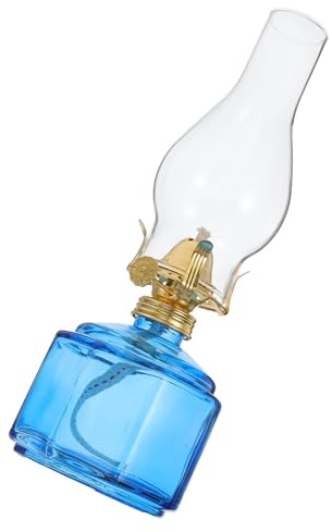 JECOMPRIS Rustikale Öllampe aus Glas mit Verstellbarem Docht Windfest für Innen Außen Vintage Petroleumlampe Tischdekoration Notlicht