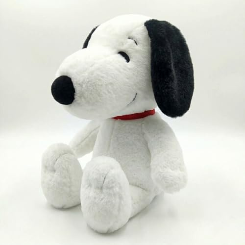 Snoopy Kuscheltier 30 cm – Offiziell lizenziertes Peanuts Plüschtier | Extra weich & flauschig – sitzendes Plüschtier mit Sticker-Set