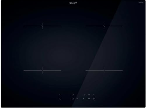 Candy Induktionskochfeld mit 4 Zonen, 70 cm, schwarz | Booster-Funktion, Touch-Steuerung, Power Management, Installation über Kabel, Timer, CI7428CTT