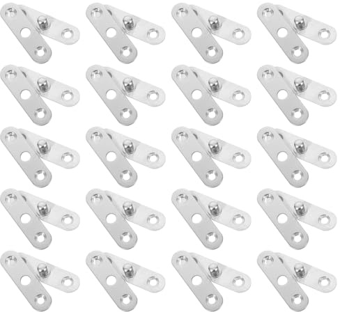 Uonlytech 20 Stück Drehbare Türscharniere aus Edelstahl 360 grad Drehbar Versteckte Scharniere für Türen und Schranktüren mit 4,5mm Montagebohrung