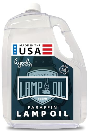 Hyoola Liquid Paraffin Lamp Oil - Clear Smokeless, Odorless, Ultra Clean Burning Fuel for Indoor and Outdoor Use - 1 Gallon