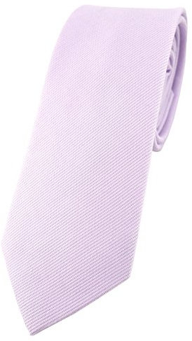 TigerTie schmale Designer Krawatte in lila Uni - 100% Baumwolle - Krawattenbreite 6 cm