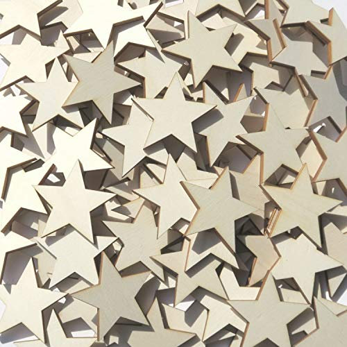 Holz Sterne - 1-10cm Streudeko Basteln Deko Tischdeko, Größe:Sterne 8cm, Pack mit:10 Stück
