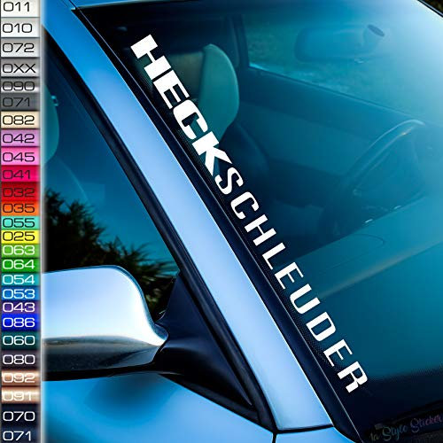 Heckschleuder Frontscheiben Aufkleber, Drift Auto Aufkleber, Scheiben Verklebung Sticker, Text Tuning Autoaufklebr, Winter Drift, Winterauto,