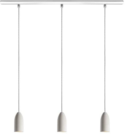 Buchenbusch urban design 3er Betonlampe light edition, Esstischlampe hängend mit Textilkabel Schwarz Weiss, Esszimmerlampe Hängeleuchte