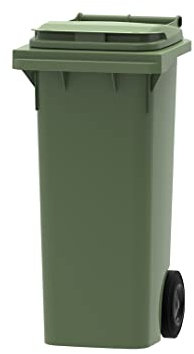 Office Needs Direct Green Wheelie Bin Polyethylene 80 Litre Wheeled Recycling Waste Bin