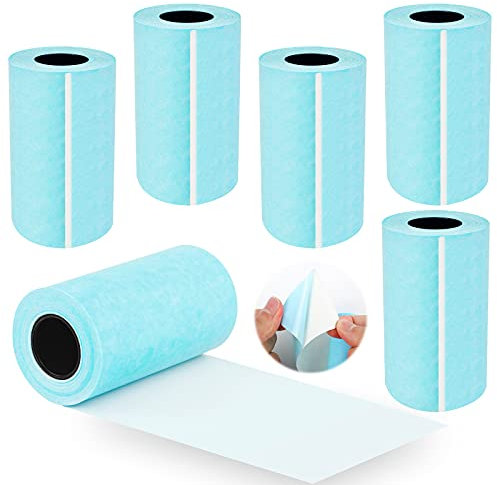 6 Stück Aufkleber Papierrolle 57mm x 30mm Thermopapier Mini-Fotodrucker Papier Fotodrucker Stickerrolle Selbstklebend Thermopapiere Thermodruckpapier für Paperang P1 / P1S / P2 Pocket Foto Drucker
