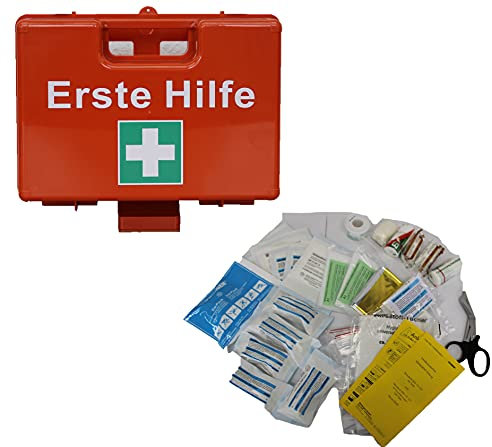 Brandengel® Medizinschrank mit Füllung DIN 13157:2021- SÖHNGEN 20J. haltbar für Betriebe, öffentliche Einrichtungen & Zuhause Kasten Set Mobiler und stationärer Erste-Hilfe-Koffer inkl. Wandhalterung